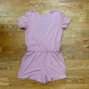 Pink striped romper